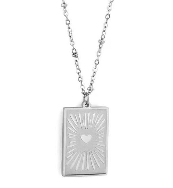 KAYA sieraden Stainless Steel Damesketting 'Shining Heart'