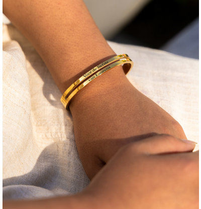 KAYA sieraden Double Bangle with Engraving