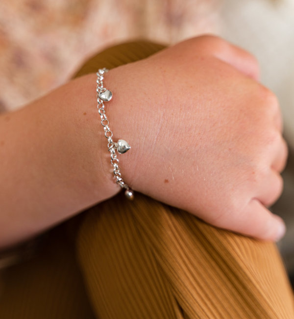 KAYA sieraden Bedelarmband met 3 hartjes I Sterling Zilver