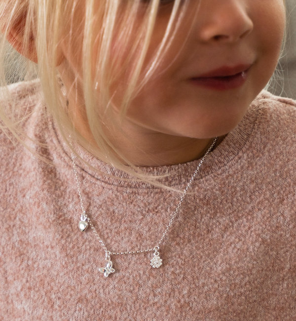 KAYA sieraden Bedelketting met 3 bedeltjes
