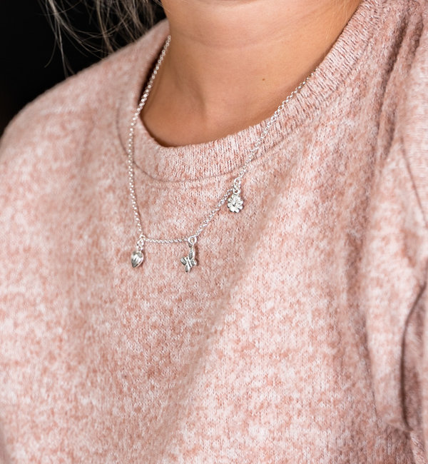 KAYA sieraden Bedelketting met 3 bedeltjes