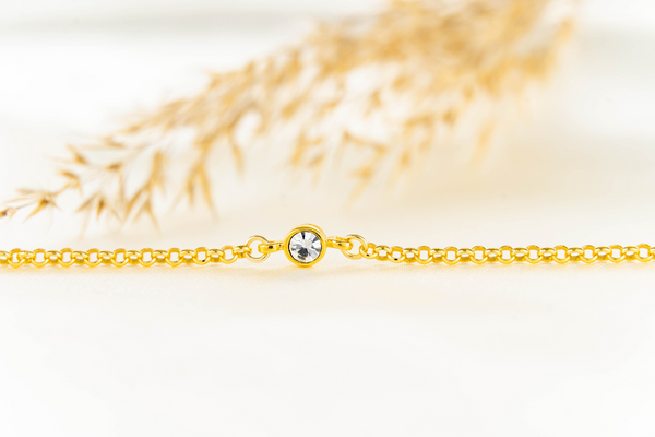 Armband met geboortesteen april in verguld goud