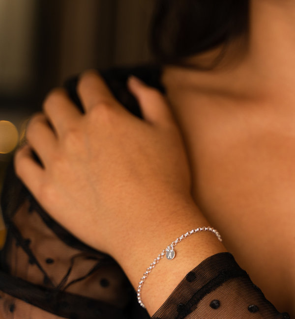KAYA sieraden Sterling silver bracelet with engraved beads