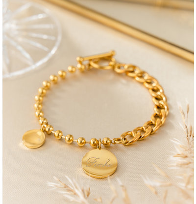 KAYA sieraden Bracelet with Name 'Cute Balls' | Stainless Steel