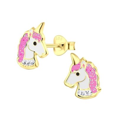 KAYA sieraden Children's earrings 'Unicorn' I Gold plated
