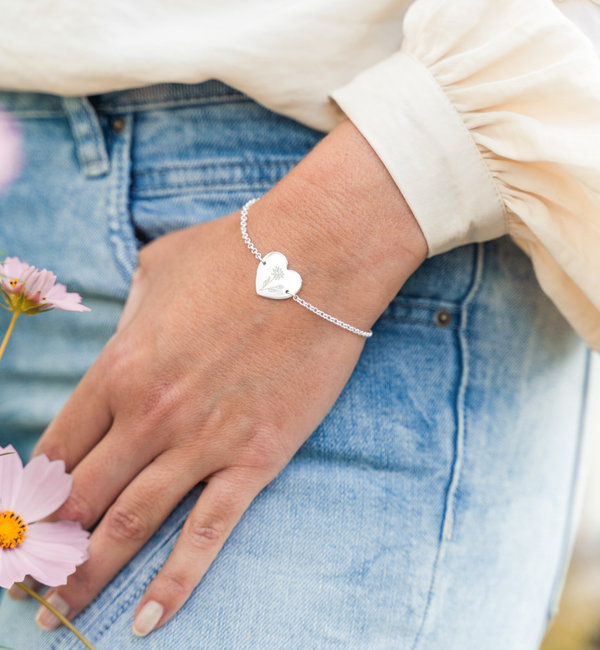 KAYA sieraden Bracelet with Birth Flower 'Sweetheart'