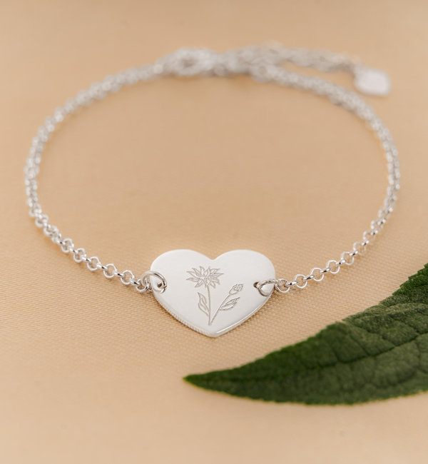 KAYA sieraden Bracelet with Birth Flower 'Sweetheart'