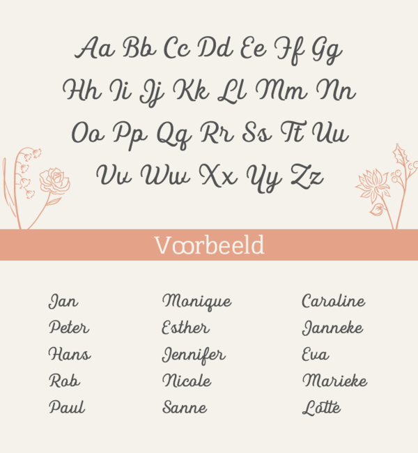 KAYA sieraden Cuff bracelet ‘Classic’ with birth flower and name