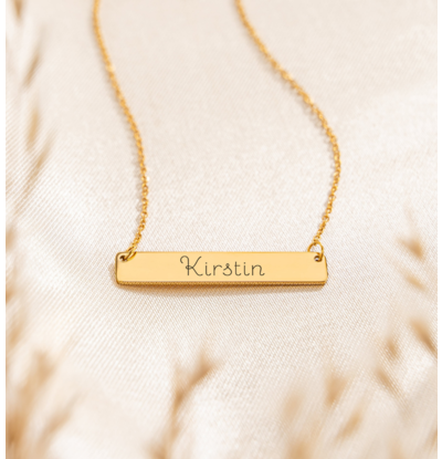 KAYA sieraden Ketting 'Classic Bar' met Gravure | Stainless Steel