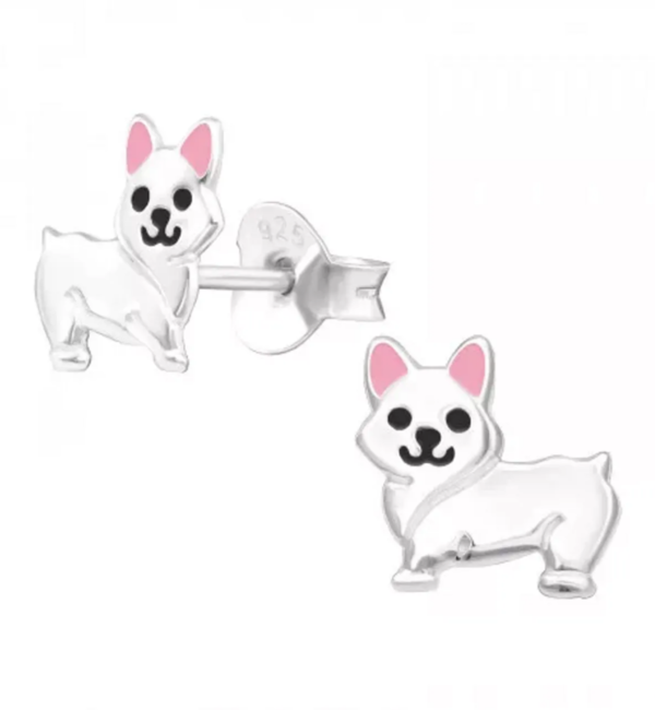 KAYA sieraden Silver children's earrings 'Dog'