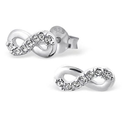 KAYA sieraden Silver earrings ‘Infinity Crystal’
