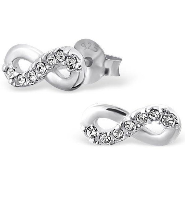 KAYA sieraden Silver earrings 'Infinity Crystal'