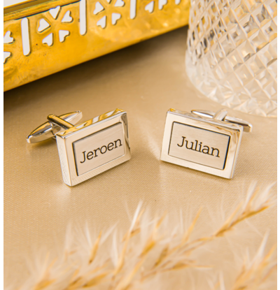 KAYA sieraden Stainless Steel cufflinks ‘Portrait’ with engraving