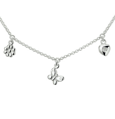 KAYA sieraden Silver charm necklace with 3 charms