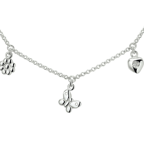 KAYA sieraden Charm necklace with 3 charms l Sterling Silver