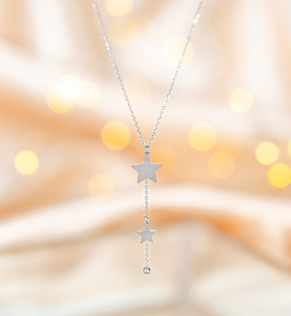 KAYA sieraden Christmas Necklace with Stars 'Falling Star' | stainless steel