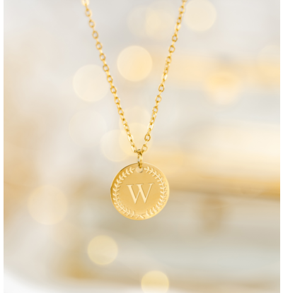 KAYA sieraden Ketting met Letter W 'Olivia' | Stainless Steel