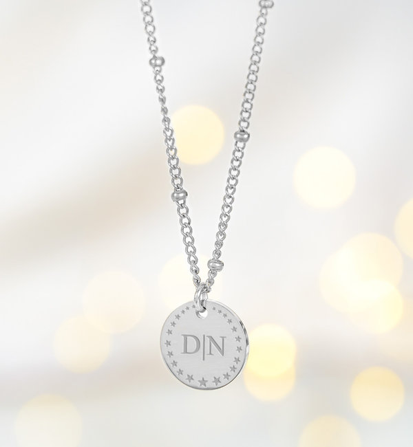 KAYA sieraden Gepersonaliseerde ketting met Sterretjes en Initialen 'Shining Stars' | Stainless Steel