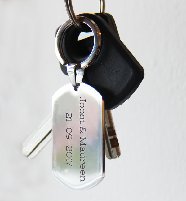 KAYA sieraden Stainless Steel Keychain with engraving