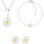 KAYA sieraden Silver set ‘Daisy’ with necklace, bracelet, and earrings