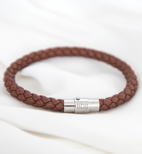 KAYA sieraden Armband van Leer met Initialen