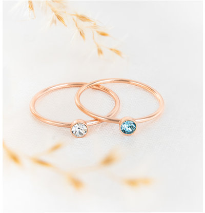 KAYA sieraden Set Birthstone Rings | Rose