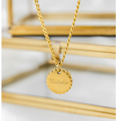 KAYA sieraden Ketting 'Edge' met Naam | Stainless Steel