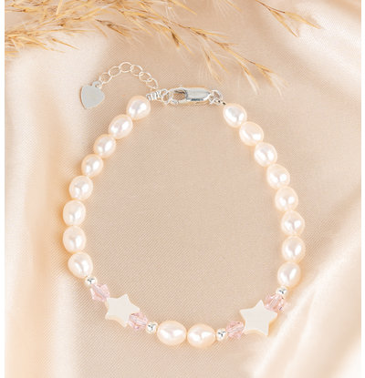 KAYA sieraden Zilveren Parelarmband 'Little Star'