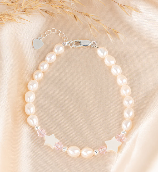 KAYA sieraden Pearl Bracelet ‘Little Star’ | Sterling Silver
