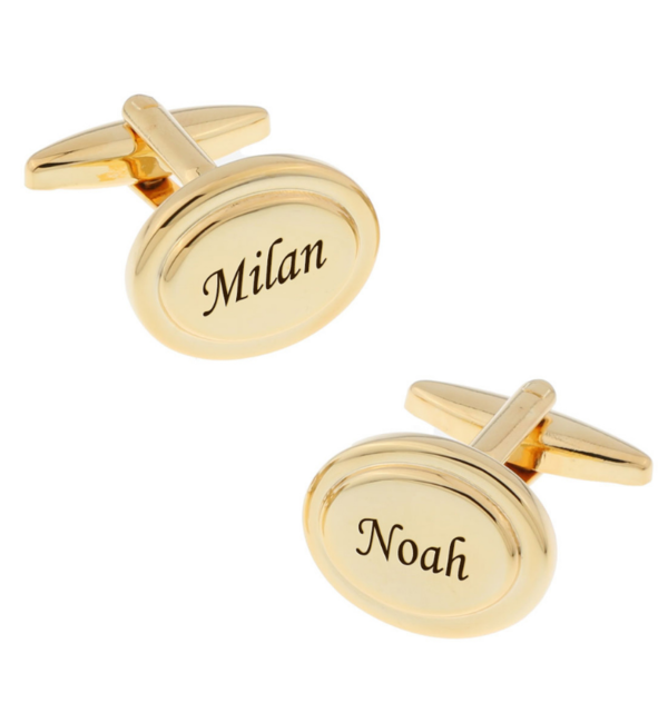 KAYA sieraden Stainless Steel Cufflinks 'Round Portrait' with Engraving