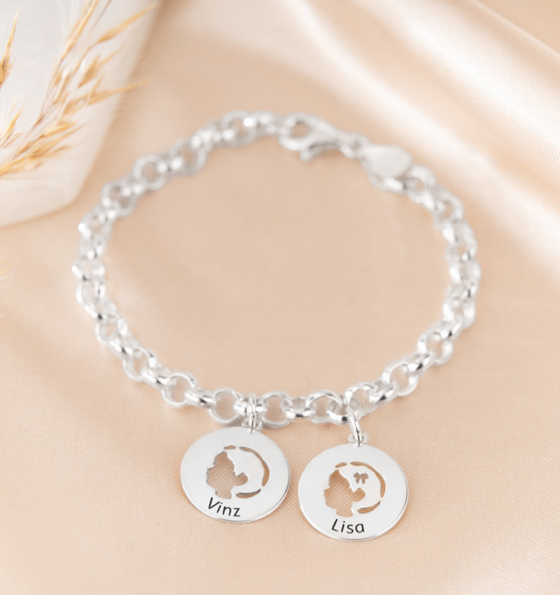 Halsketting Vader En Dochter - 925 Sterling Zilver Hartvormige Hanger Met Maansteen - Mooi Cadeau Voor Dames En Meisjes