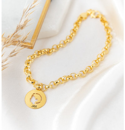 KAYA sieraden Charm bracelet 'Child's head' with name I Choose your Charms