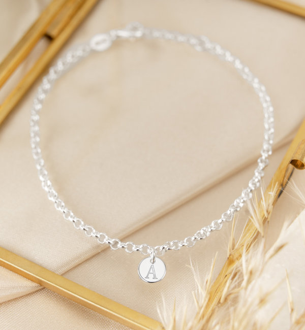 KAYA sieraden Sterling silver bracelet with engraved beads