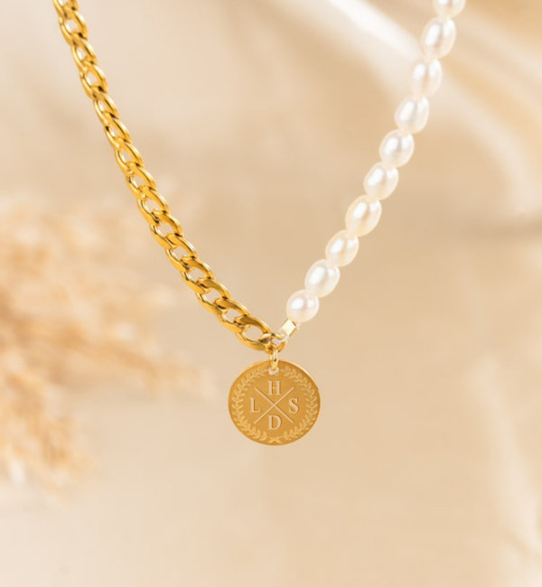 KAYA sieraden Children necklace 'Infinity White' heart with globe