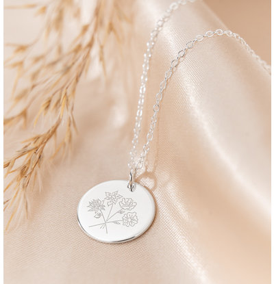 KAYA sieraden Necklace with birth flower bouquet