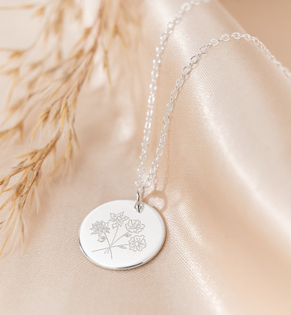 KAYA sieraden Necklace with Birthflower Bouquet