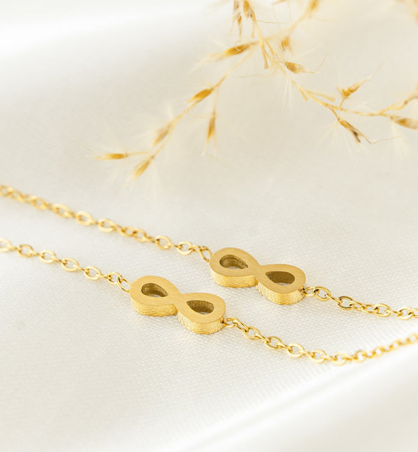 KAYA sieraden Sisters bracelet set with infinity symbol | Stainless Steel