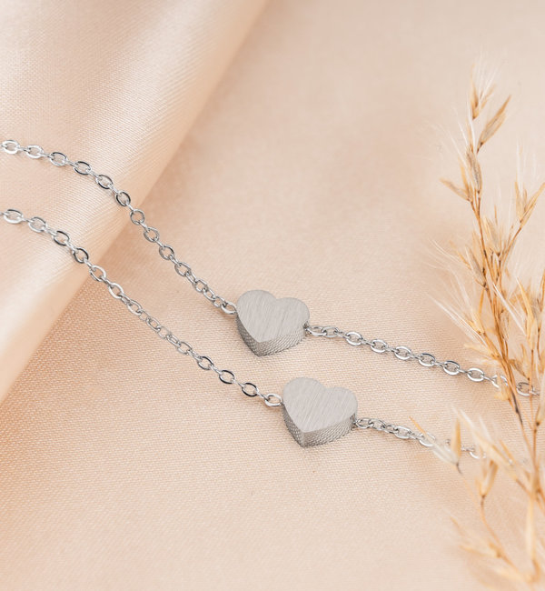 KAYA sieraden Sisters bracelet set with heart | Stainless Steel