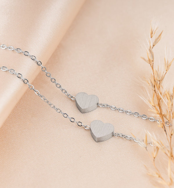 KAYA sieraden Sisters Bracelets Set with Heart | Stainless Steel