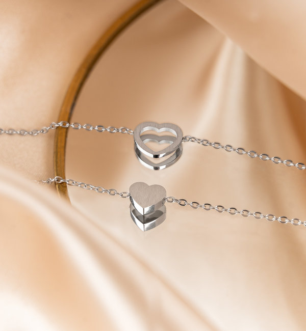 KAYA sieraden Bracelet 'Cute Balls' Engrave Heart & Pearl & Heart