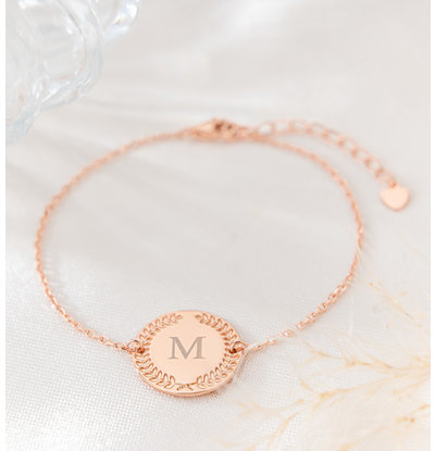 KAYA sieraden Bracelet with Initials 'Olivia' | Rose