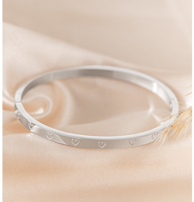 KAYA sieraden Bangle met Hartjes I Stainless Steel