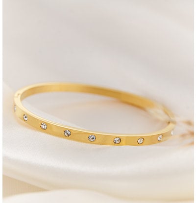 KAYA sieraden Bangle met Steentjes I Stainless Steel