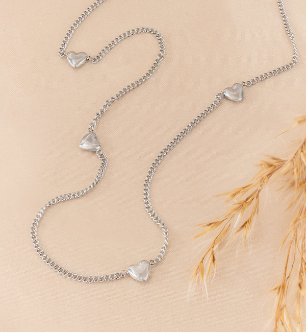 KAYA sieraden Ketting 'Kleine hartjes' | Stainless Steel