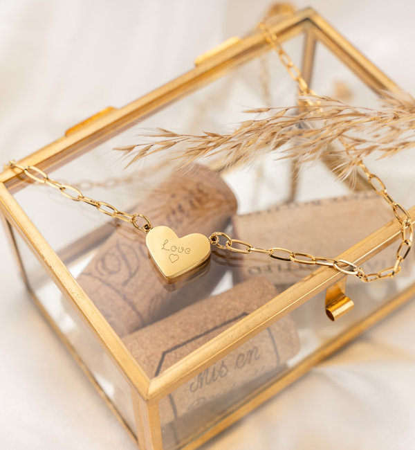 KAYA sieraden Chain necklace ‘Heart with Name’ | Stainless Steel