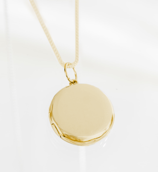 Gegraveerde sieraden Necklace Locket with Fingerprint 'Round'