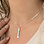 Gegraveerde sieraden Vertical Bar Necklace with Fingerprint