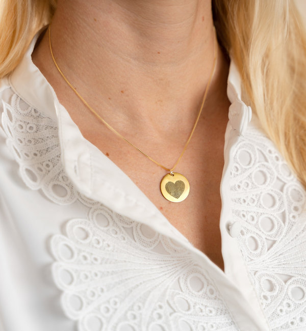 Gegraveerde sieraden Necklace with Photo 'Oval Medallion