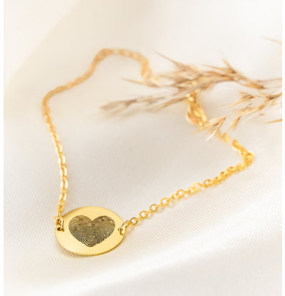 Gegraveerde sieraden Fingerprint Bracelet 'Heart'