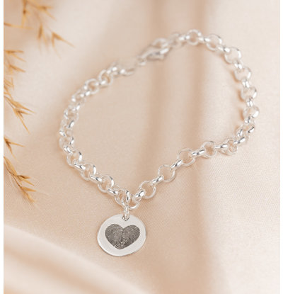 Gegraveerde sieraden Armband met 2 vingerafdrukken I Disc